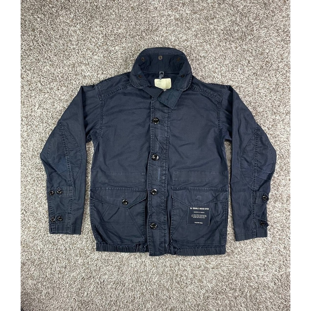 G-Star RAW Crotch Indigo Military Coat Mens Navy Size Large